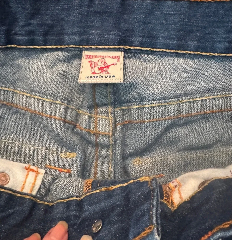 True Religion Billy Bootcut Jeans Mens 34x33 Dark Wash Blue Denim